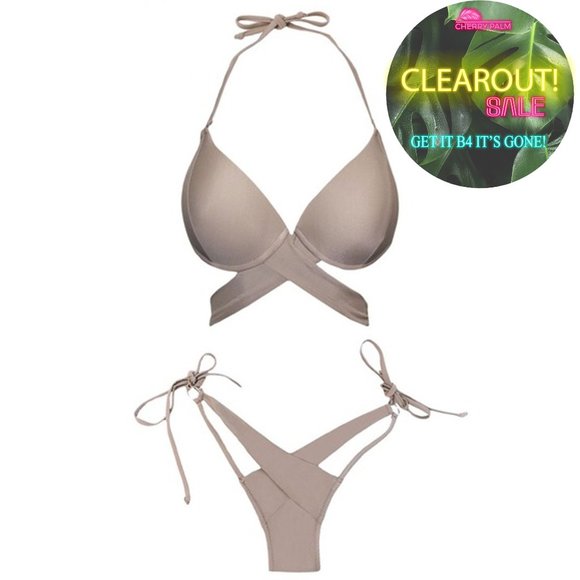 👙 FINAL SALE!! 👙 Tan Criss Cross Bikini - Picture 1 of 2